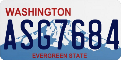 WA license plate ASG7684