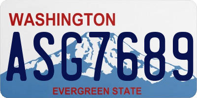 WA license plate ASG7689