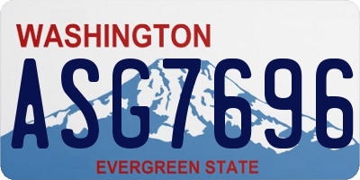 WA license plate ASG7696