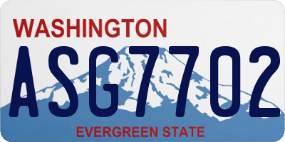 WA license plate ASG7702