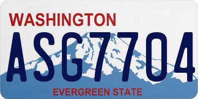 WA license plate ASG7704