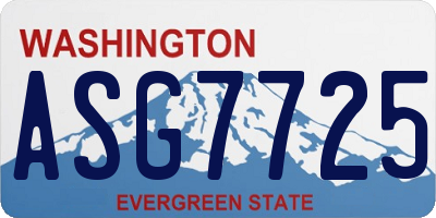 WA license plate ASG7725