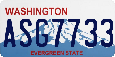 WA license plate ASG7733