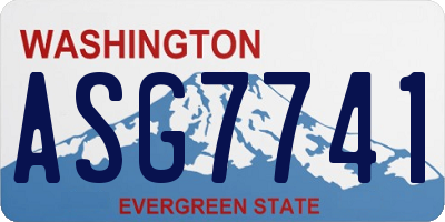 WA license plate ASG7741