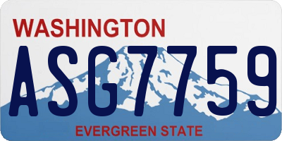 WA license plate ASG7759