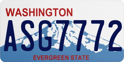 WA license plate ASG7772