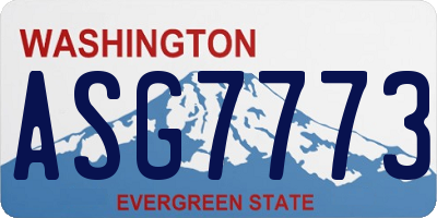WA license plate ASG7773
