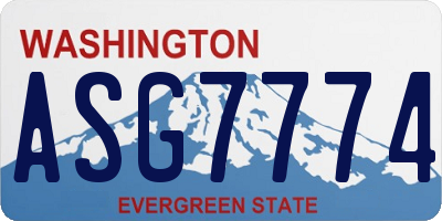 WA license plate ASG7774