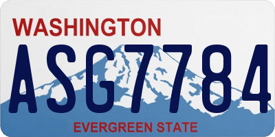 WA license plate ASG7784