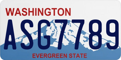 WA license plate ASG7789