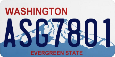 WA license plate ASG7801