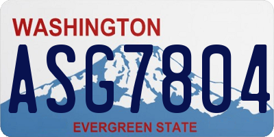 WA license plate ASG7804