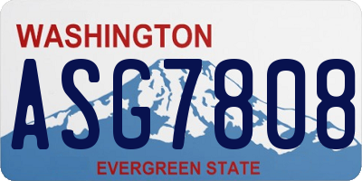WA license plate ASG7808