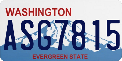 WA license plate ASG7815