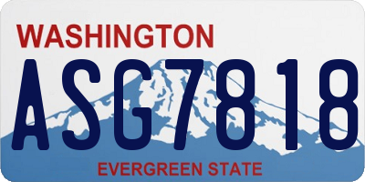 WA license plate ASG7818