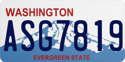 WA license plate ASG7819