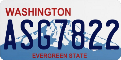 WA license plate ASG7822