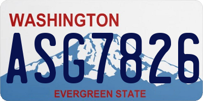 WA license plate ASG7826