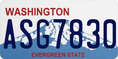 WA license plate ASG7830