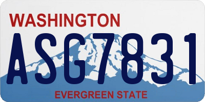 WA license plate ASG7831