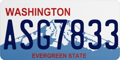 WA license plate ASG7833
