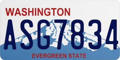 WA license plate ASG7834