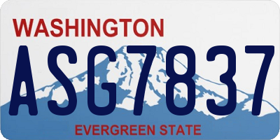 WA license plate ASG7837