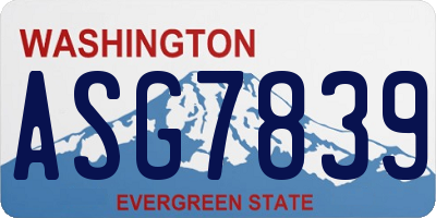 WA license plate ASG7839