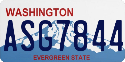 WA license plate ASG7844