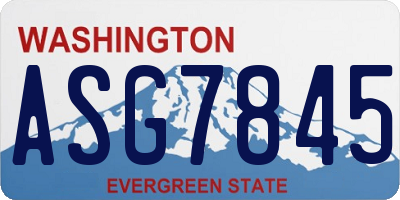WA license plate ASG7845