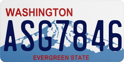 WA license plate ASG7846
