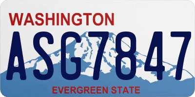 WA license plate ASG7847