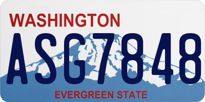 WA license plate ASG7848