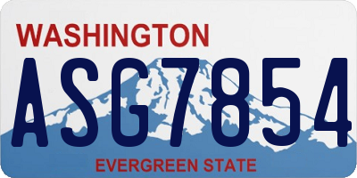 WA license plate ASG7854
