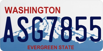 WA license plate ASG7855