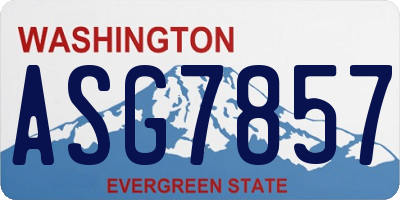 WA license plate ASG7857