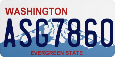 WA license plate ASG7860