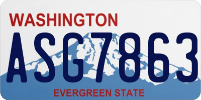 WA license plate ASG7863
