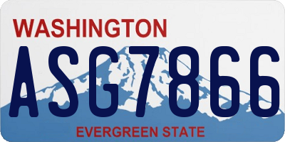 WA license plate ASG7866