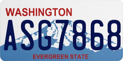 WA license plate ASG7868