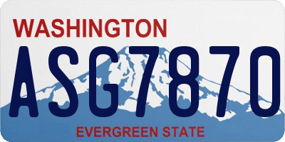 WA license plate ASG7870
