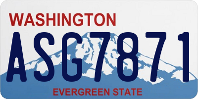WA license plate ASG7871