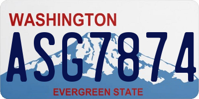WA license plate ASG7874