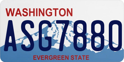 WA license plate ASG7880