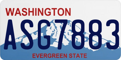 WA license plate ASG7883