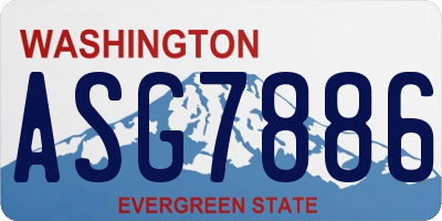 WA license plate ASG7886
