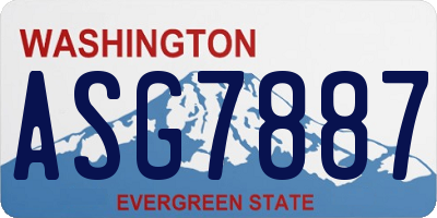 WA license plate ASG7887