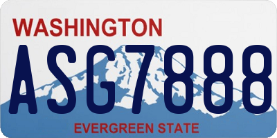 WA license plate ASG7888