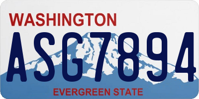 WA license plate ASG7894