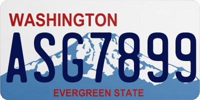 WA license plate ASG7899